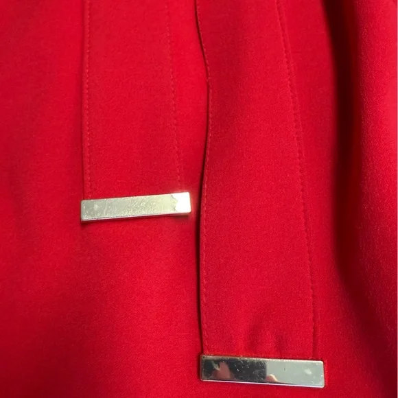 Calvin Klein Women's Fit & Flare Belted
A-Line Bright Red Midi Dress Size 2 - Picture 7 of 9